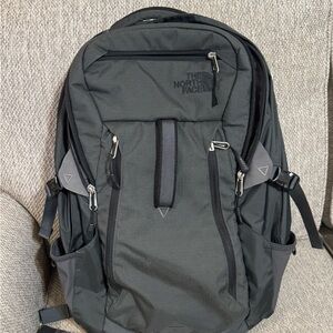 The North Face Router Transit Charcoal Gray and Black  Backpack